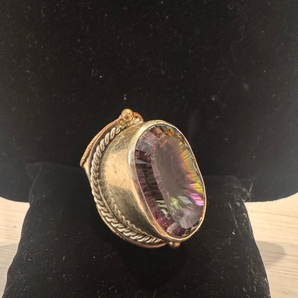 Elegant Gold and Purple Statement Ring